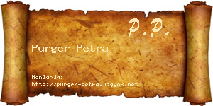 Purger Petra névjegykártya